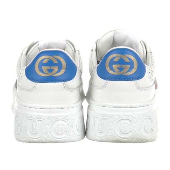 Gucci Web Accent Leather Sneakers - Picture 4 of 6